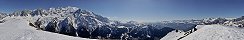 Le massif du Mont Blanc depuis l'Aiguillette du Brvent (Haute-Savoie, France)