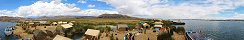 Le lac Titicaca depuis l'le flottante de Reed (Puno, Prou)