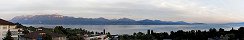Le lac Lman depuis Lausanne au crpuscule (Canton de Vaud, Suisse)