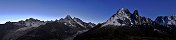 Le massif du Mont Blanc au clair de lune (Haute-Savoie, France)