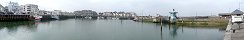 Le port vide avant le remplacement des pontons (Grandcamp-Maisy, Calvados, France)