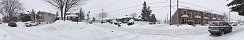Tempte de neige dans un quartier rsidentiel (Laval, Qubec, Canada)